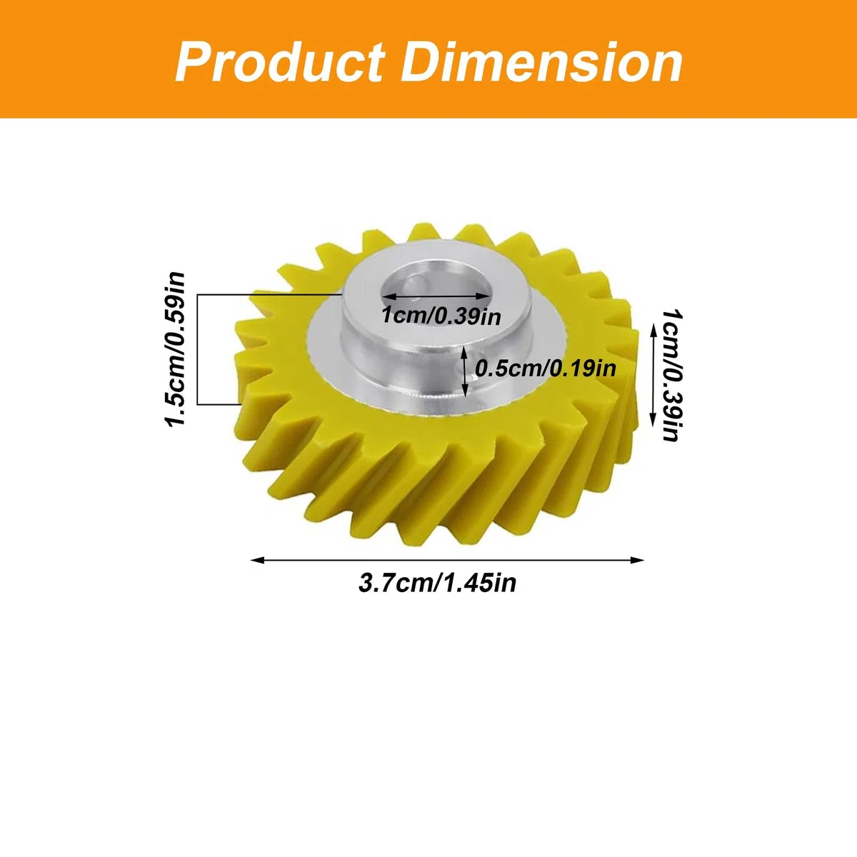 Worm Gear ricambio per robot da cucina per Kitchenaid Ricambio vite senza fine per W10112253 Worm Gear Ingranaggio per KitchenAid robot da cucina Accessori per la cucina Giallo