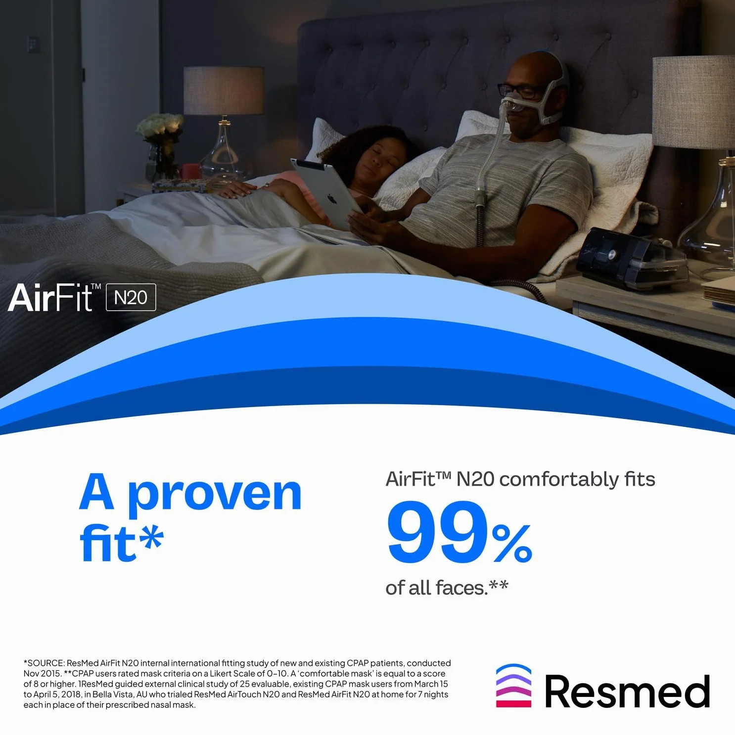 ResMed AirFit N20 - Cuscinetto per maschera nasale, misura media