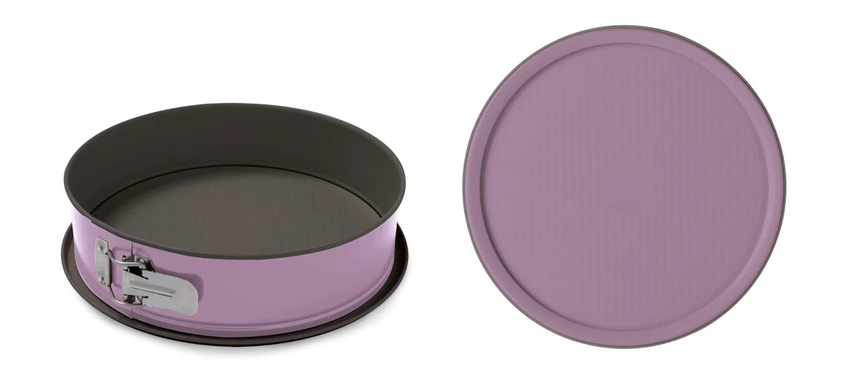 Guardini, Tortiera apribile 1 fondo Ø 26 cm, Fondo salvagoccia, Acciaio con rivestimento antiaderente, Rosa, Made in Italy, Linea Bon Ton