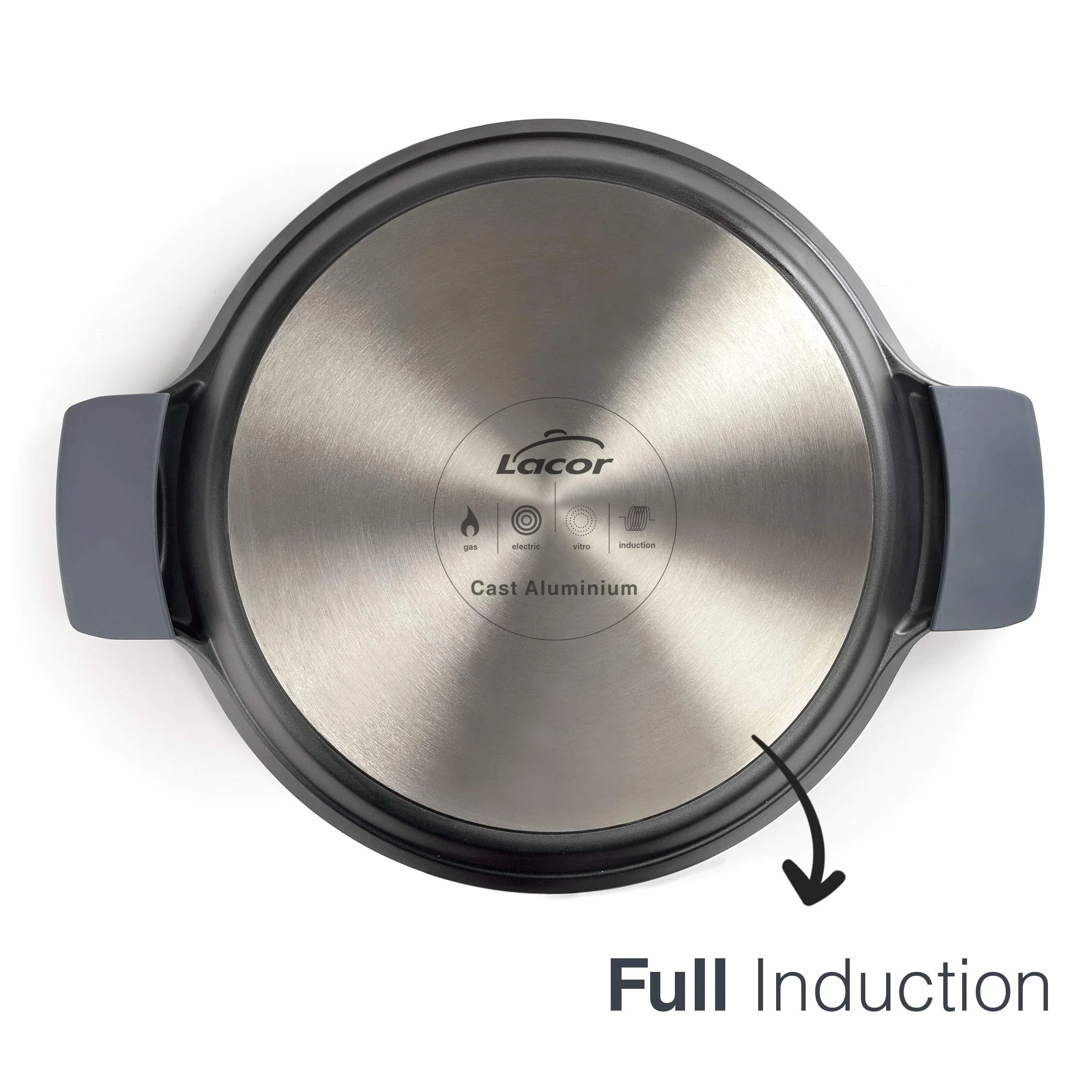 Lacor - 25440 - Paellera antiaderente, Eco-Stone, Compatibilità con tutti i tipi di cucine, tra cui induzione e forno, Sfondo Full Induction, Ecologico e senza PFOA, 40 cm