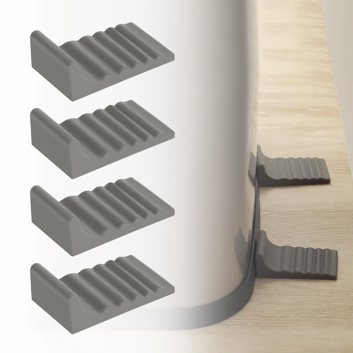 LANMU Pattumiera da parete – 2 paia di tamponi da parete in silicone con piastra a pressione, tappo e distanziatore per pattumiera, pattumiera cucina, bagno e ufficio