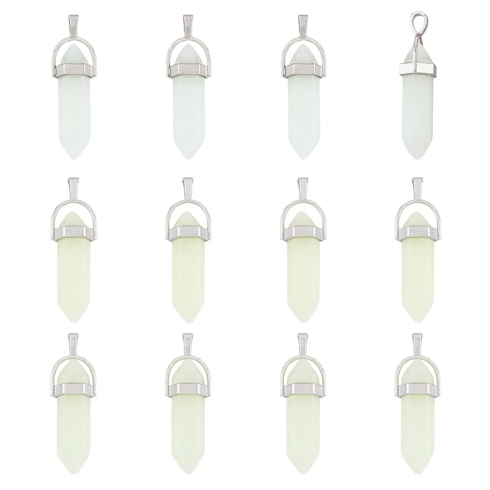 SUPERFINDINGS Gemstone Charms Natural Mixed Stone Pendants with Light Gold Tone Stone Pendants Charms for Earring Necklace Bracelet Jewelry Making
