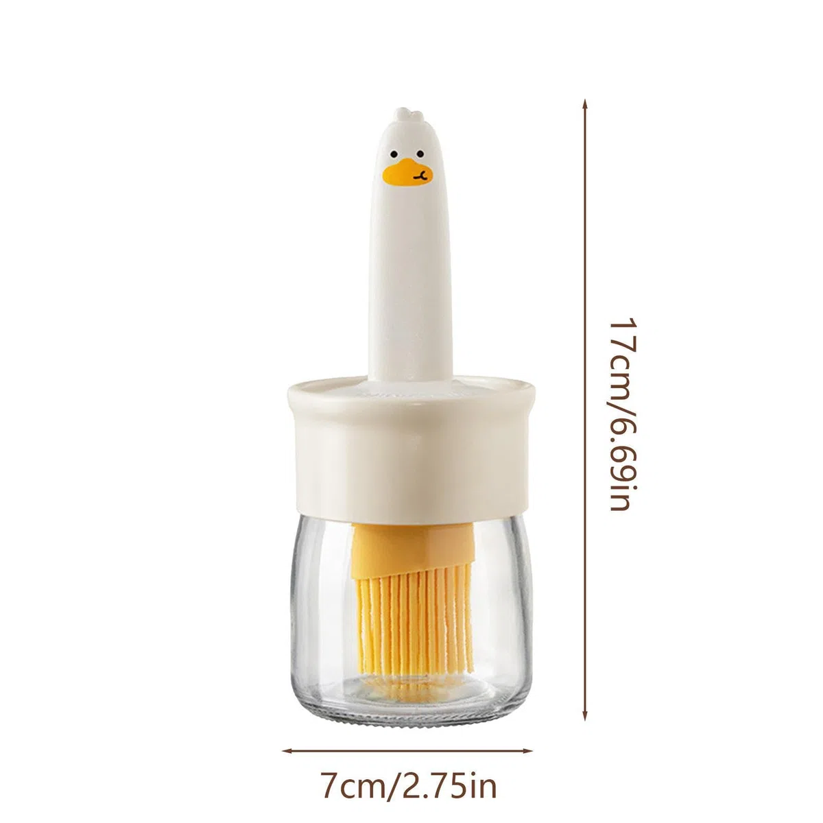Dispenser di Olio d'oliva con Pennello | Bottiglia di Olio D'oliva con Spazzole | Dispenser per la misurazione 'Olio Resistenza alle Alte Temperature, Comodo stoccaggio, Design a Immersione