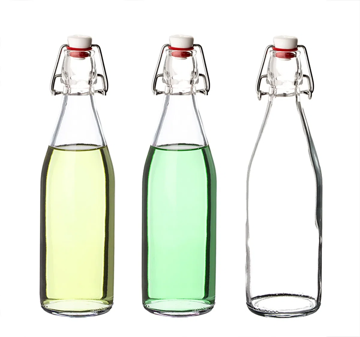 Bormioli - Bottiglie di vetro con chiusura ermetica 'Giara', 12 pezzi | Capacità: 500 ml | Altezza totale: 26,5 cm | Perfette per olio, grappa o per servire acqua, succhi di frutta e vino