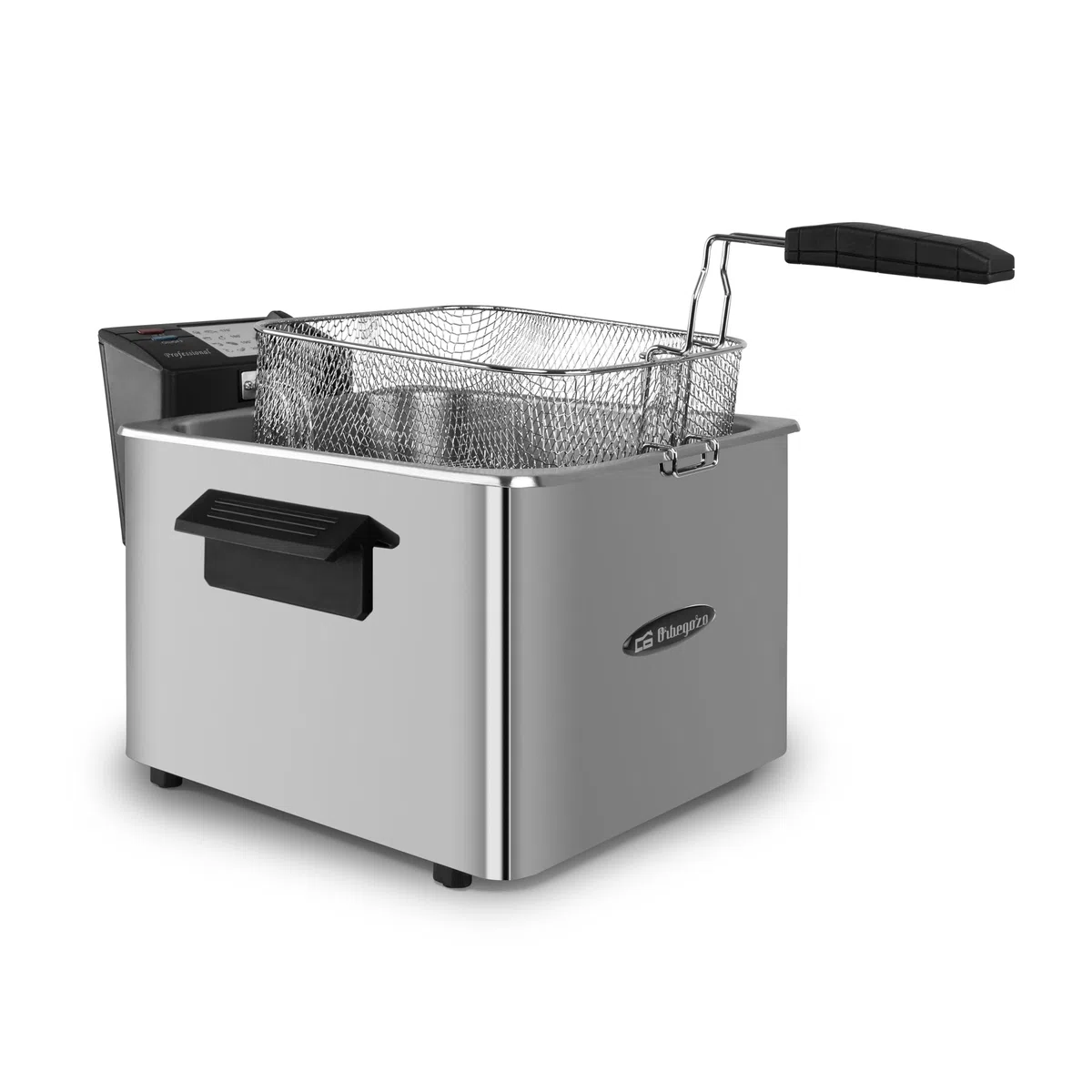 Orbegozo FDR 80 - Friggitrice professionale, 8 l, termostato regolabile, spie luminose, maniglia Cool-Touch, avvolgicavo, acciaio inossidabile, 3000 W