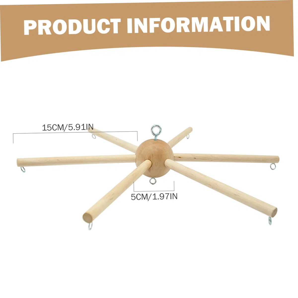 Appendiabiti Mobile per Culla Campanelli Eolici a Sei Gambe Appendiabiti Mobile in Legno per Cellulari da Soffitto per Camera da Letto del Bambino Decorazione Giocattolo Regalo