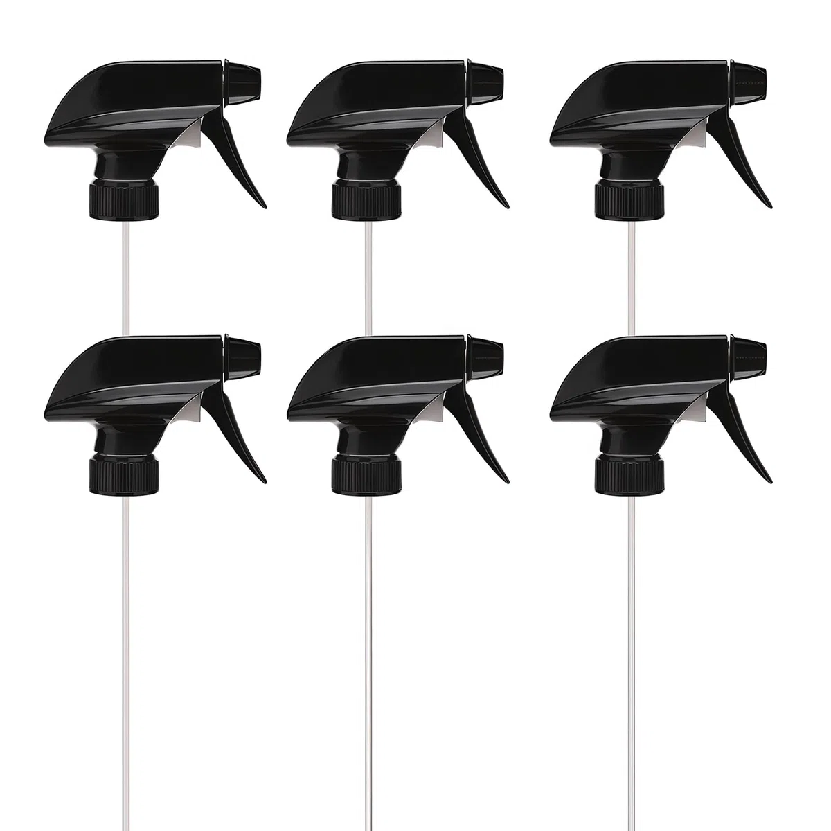 6 ugelli di ricambio per bottiglie a spruzzo in plastica resistente per nebulizzazione spray testa standard Boston rotonda ugello per la pulizia dell'irrigazione, Nero , M