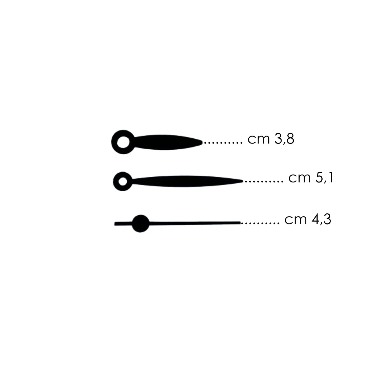 Clock-it Meccanismo orologio pendolo con Canotto extra lungo 24mm, Lancette plastica nere. Kit per riparazione, sostituzione o realizzazione orologio pendolo da parete.