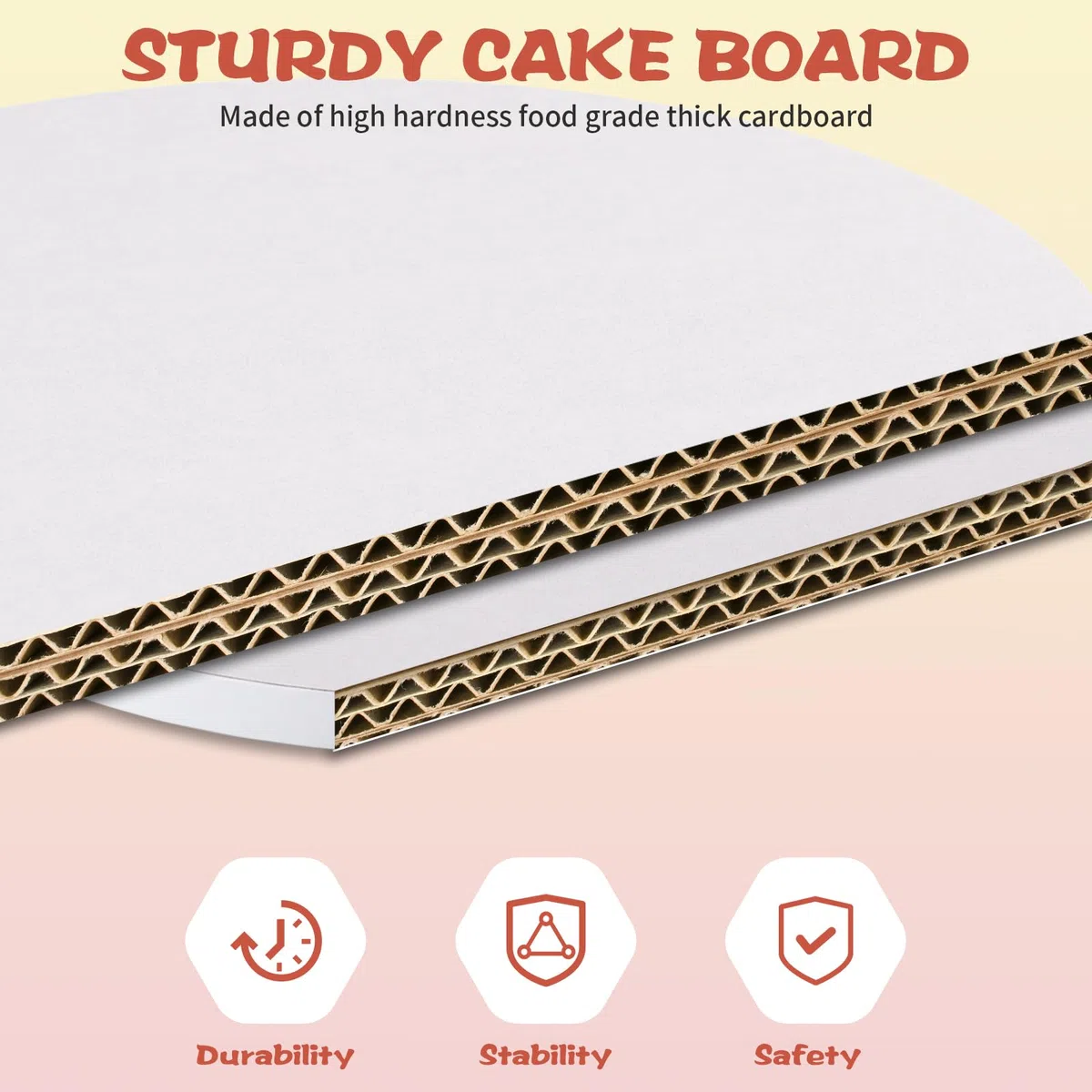 Sottotorta Tondo, 6 Pezzi Vassoio Torta Rotondo Riutilizzabile 30 cm x 12 mm, Premium Cake Board Set - Può Essere Utilizzato Su Entrambi i Lati, per Cuocere al Forno e Torte Fai da te, Bianco