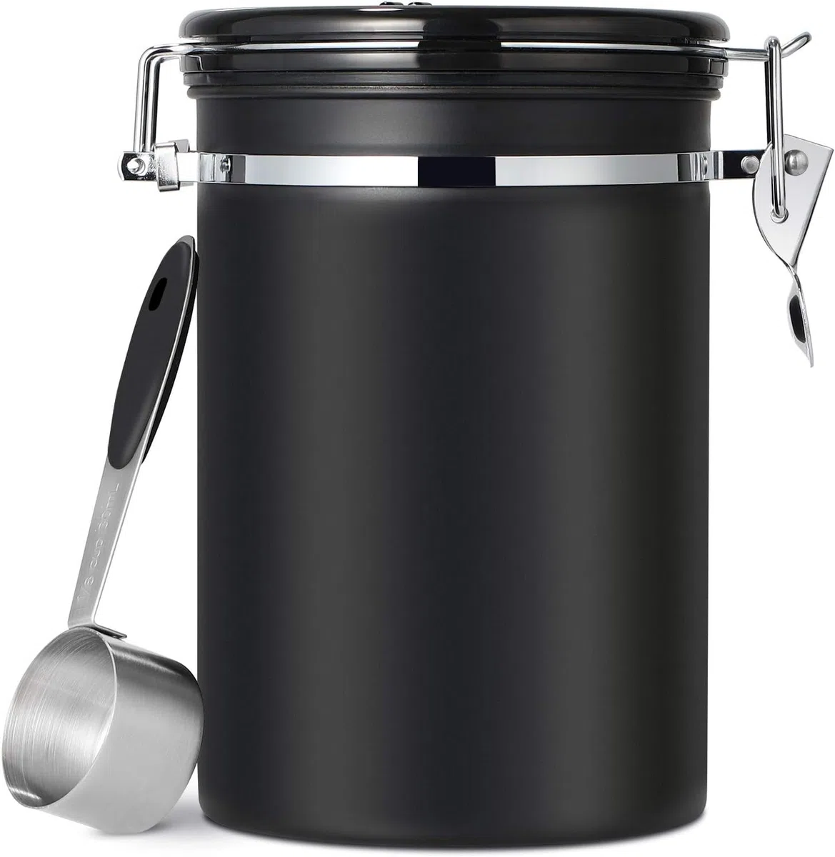 PIQIUQIU Contenitore ermetico per caffè da 1,8 l, in acciaio inox, ermetico, con datario, per chicchi di caffè, farina, zucchero a velo, tè, zucchero