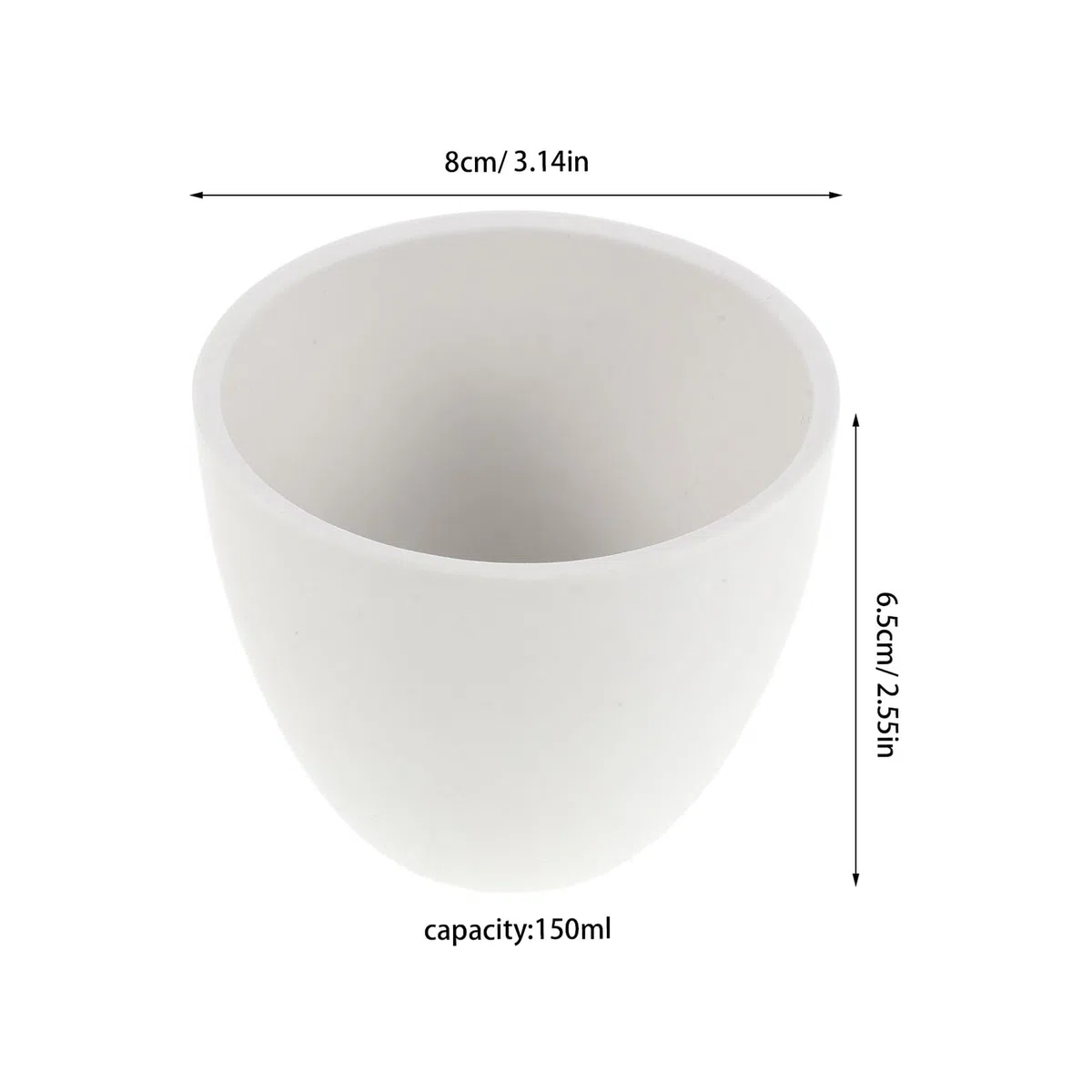 NOLITOY Crogiolo per Fusione di Metalli in Ceramica Bianco da 150ml e Design Compatto Elevata Resistenza al Calore per Laboratori e Fusioni