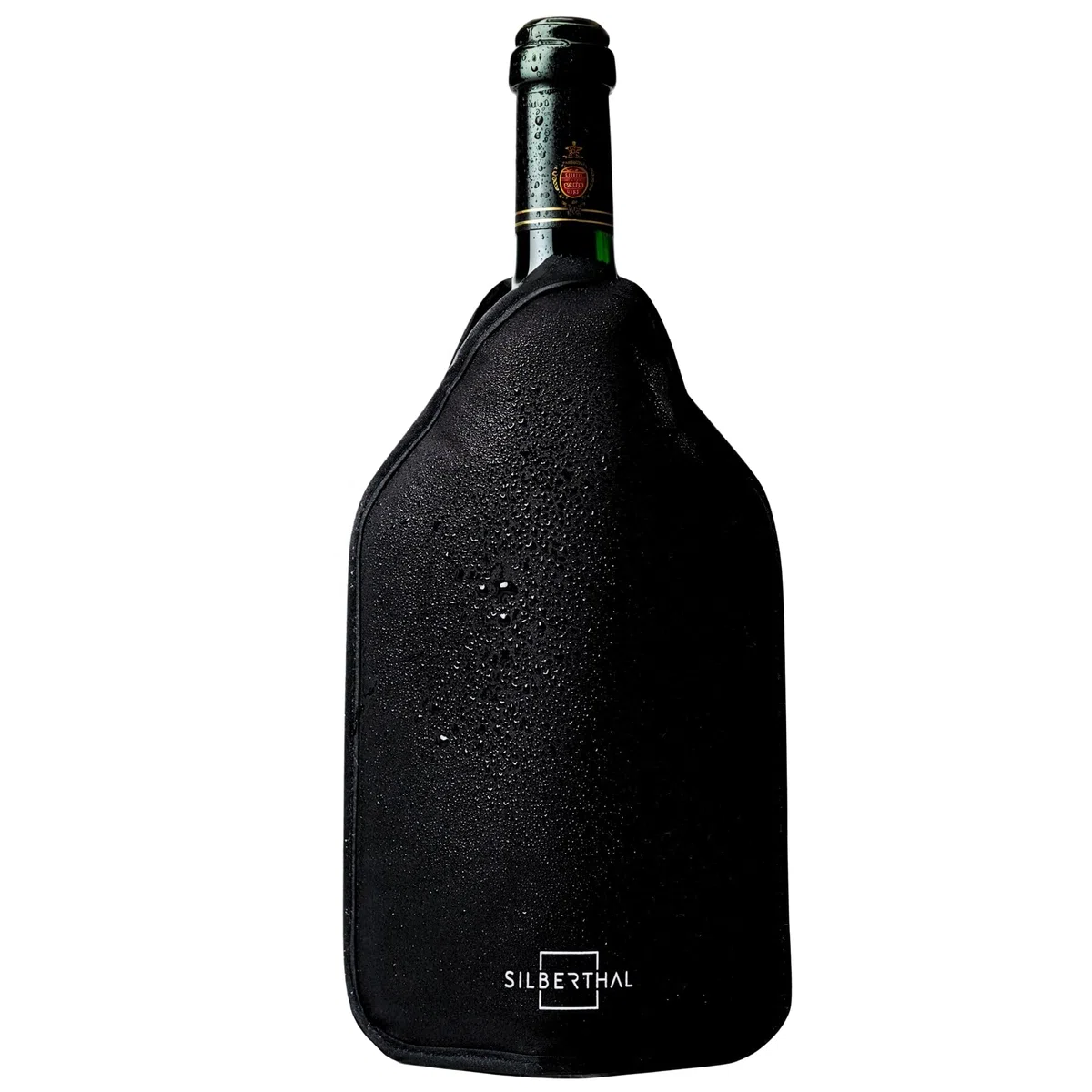 SILBERTHAL Refrigeratore per bottiglie vino - Elastico - Nero - Busta raffredda vino spumante frizzante e champagne