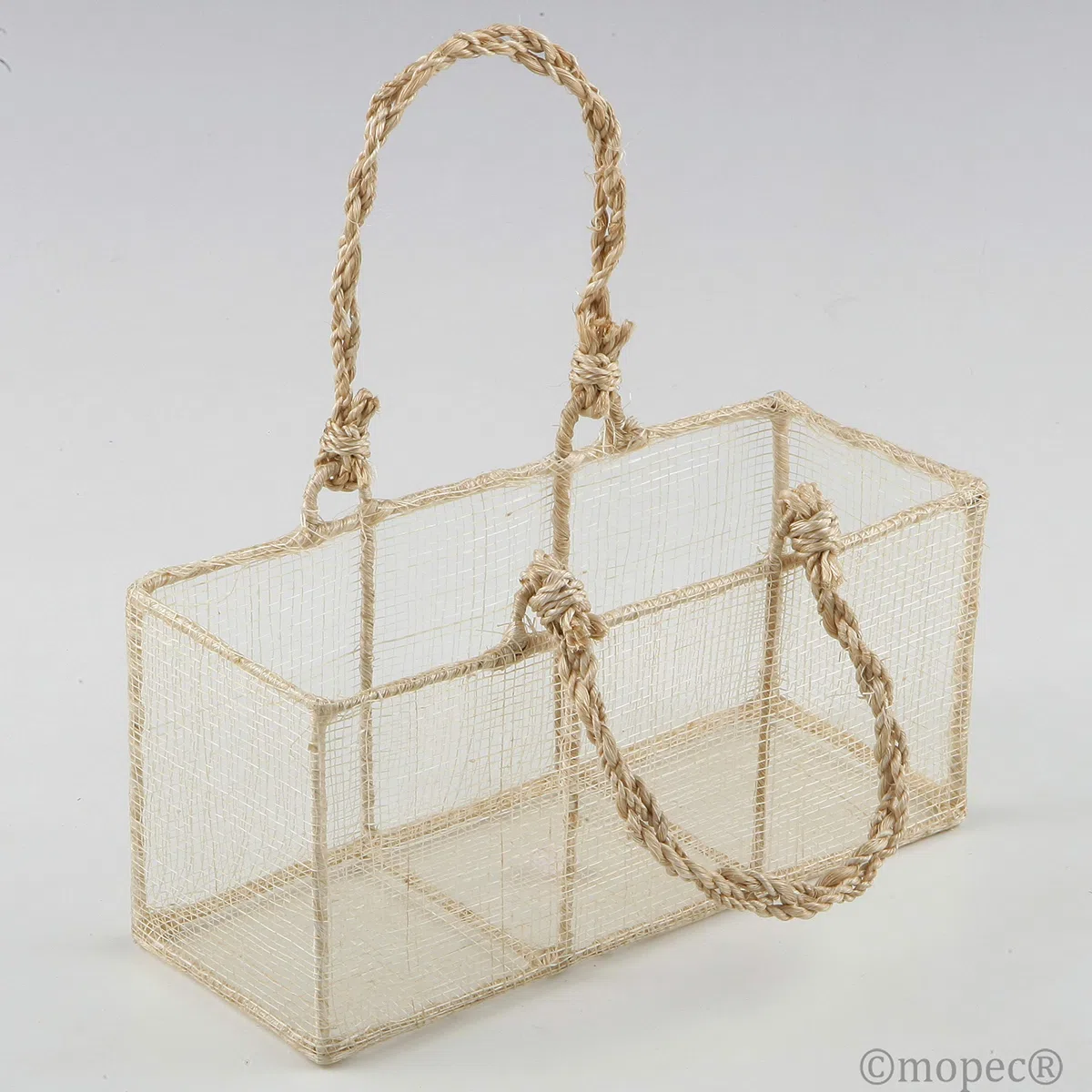 Mopec A200-Cestino in Rafia Naturale, 20 x 7,5 x 9 cm, Confezione da 1 Pezzo