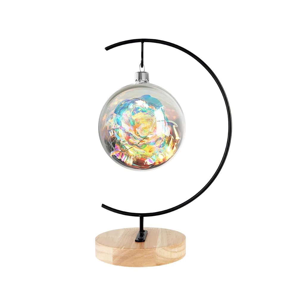 Espositore per Ornamenti -Tondo Supporto in Legno per Appendere Il Vetro per Appendere Il Globo terrestre, Palla, Ornamento Natalizio e Decorazioni per la casa