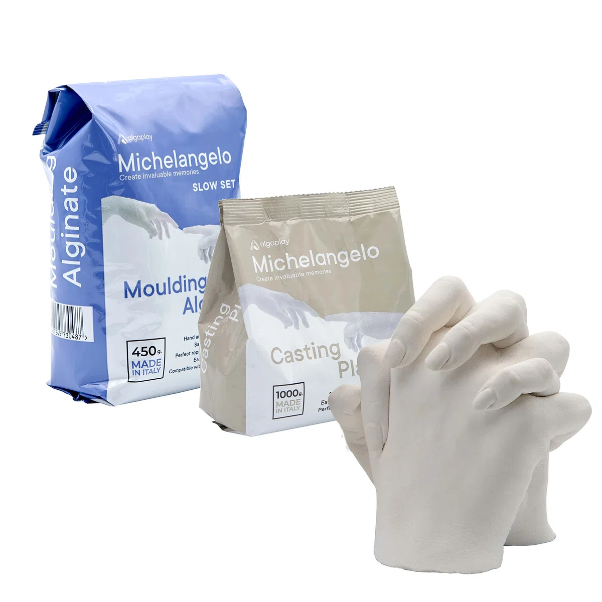Algaplay Michelangelo Kit Refill di Ricarica. Contiene i Materiali di Ricambio necessari per Realizzare calchi delle Mani o del Corpo (L)