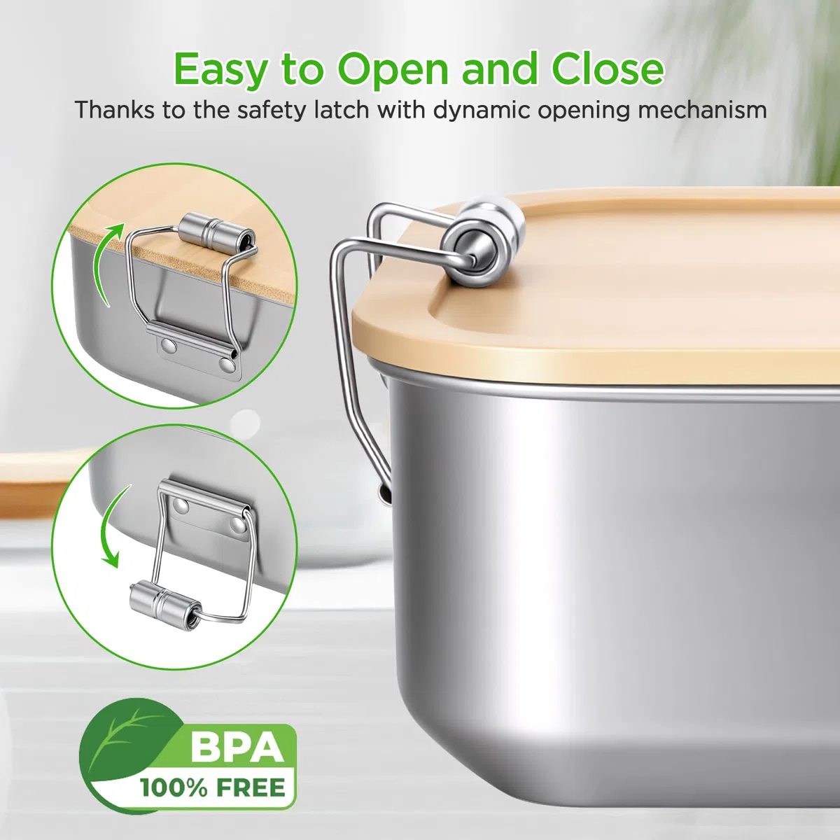 AiQInu Porta Pranzo in Acciaio Inox, 700ML Lunch Box con Partizione Rimovibile, Schiscetta Pranzo, Senza BPA, Portapranzo Bento Box per Lavoro, Scuola e Picnic