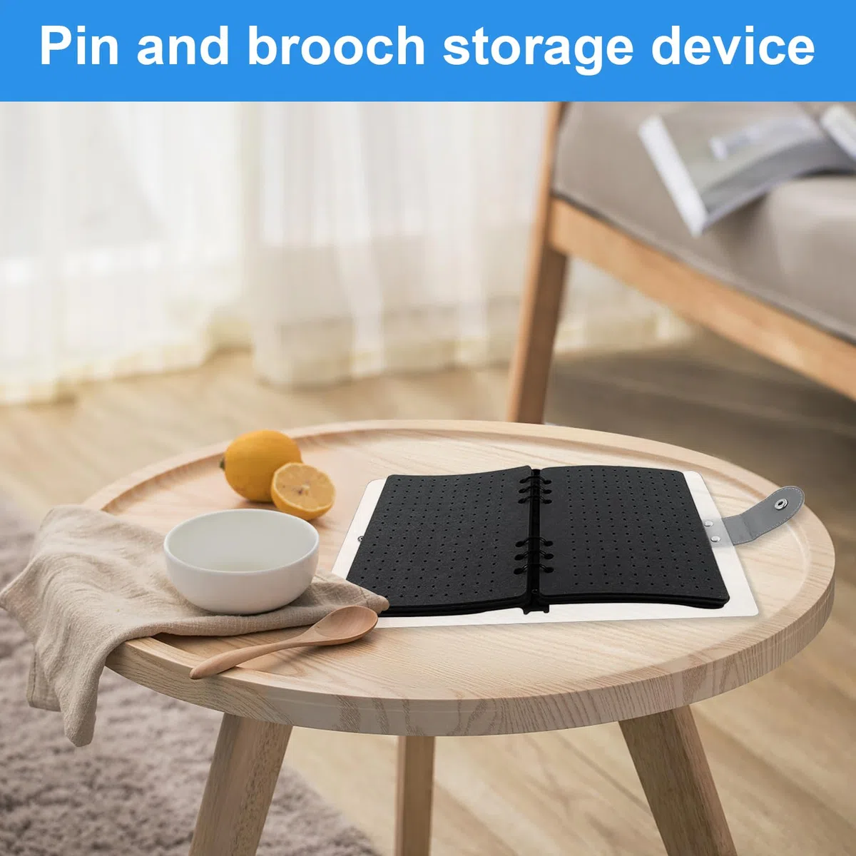 Pin-Buch, Pin-Sammlungsbuch - Pin-Aufbewahrung, Ohrring-Schmuck-Organizer, Filz-Pin-Binder,Anstecknadel-Vitrine mit 6 Seiten, Pinnwand, Pin-Organizer für Ohrringe, Halsketten, Ringe, Ohrstecke