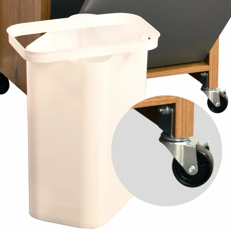 Kesper Carrello da cucina con sistema di raccolta differenziata, materiale: fibra, dimensioni: 50 x 79 x 37 cm, colore: marrone, grigio | 25528 13