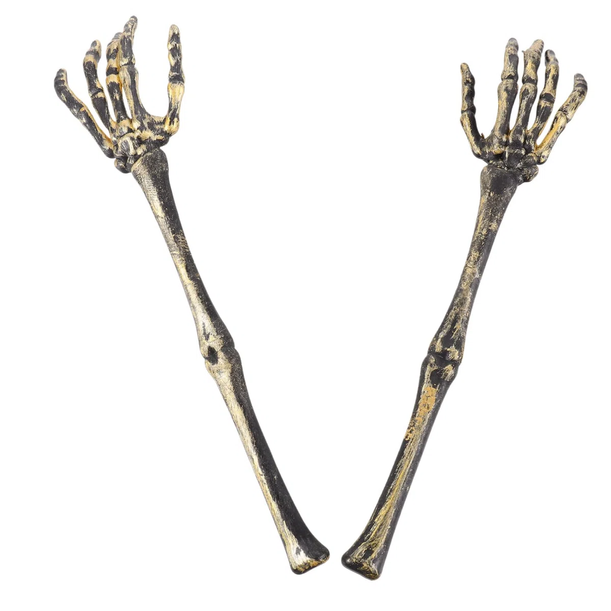 DOITOOL Decorazione di Halloween Braccio Scheletro in Plastica Oro per Giardino e Casa, Realistica e Luminescente per Atmosfera Spettrale in Famiglia o Cimitero