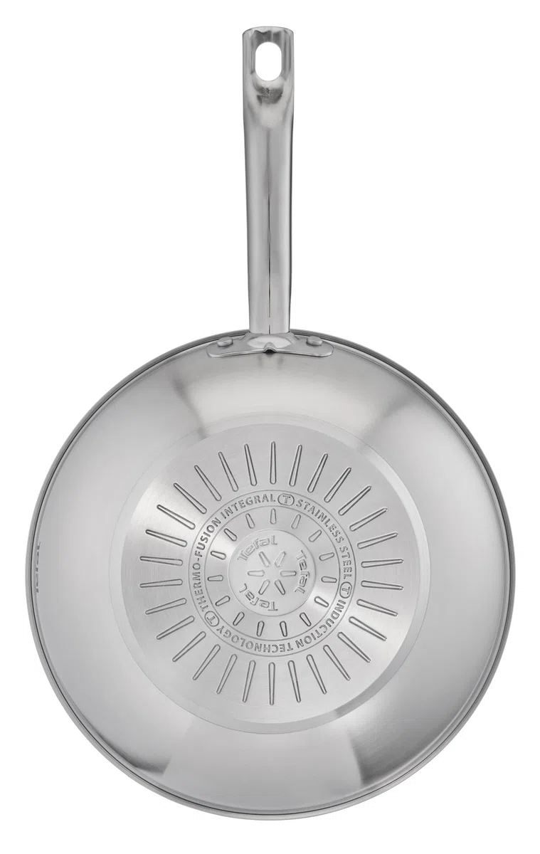 Tefal Virtuoso E4921925 - Padella Wok da 28 cm, per induzione, in Acciaio Inox di Alta qualità, Superficie Non Rivestita, Perfetta Tenuta, Adatta per Forno e lavastoviglie