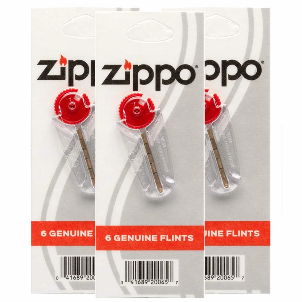 Zippo – 3 stoppini e 3 pietre focaie sigillato Packs – Confezione da 6