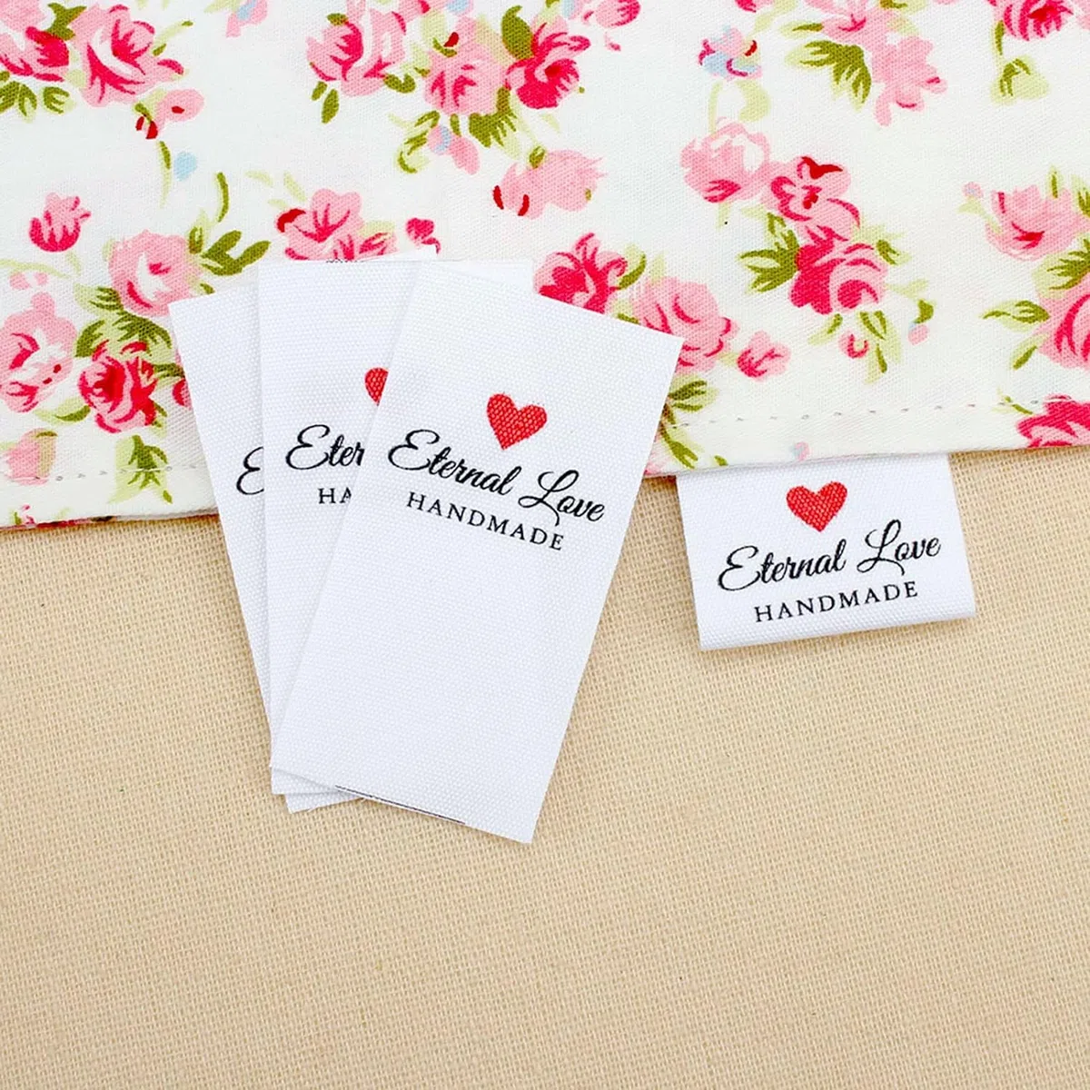 Etichette Personalizzate, Logo Personalizzato Cucire Etichette Con Nome Tessuto, 50pcs S