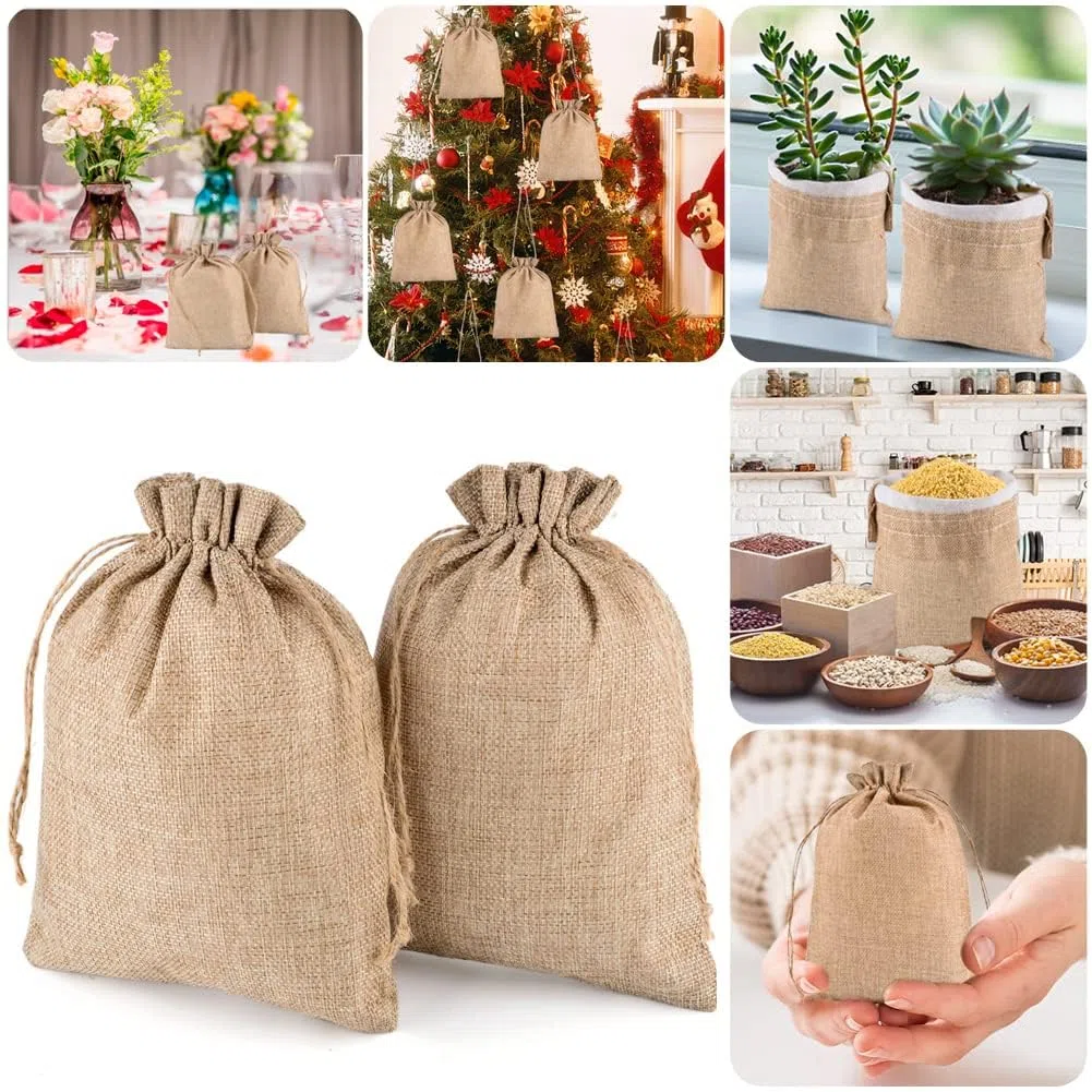 egalo Piccoli con Couliss,BustCLTPY 25 Pezzi Sacchetti di Juta,Sacchettini Rine regalo medi Sacchetti Iuta per Gioielli confetti Fai-da-Te Natale Fiesta Matrimonio Bomboniere (15x20cm))