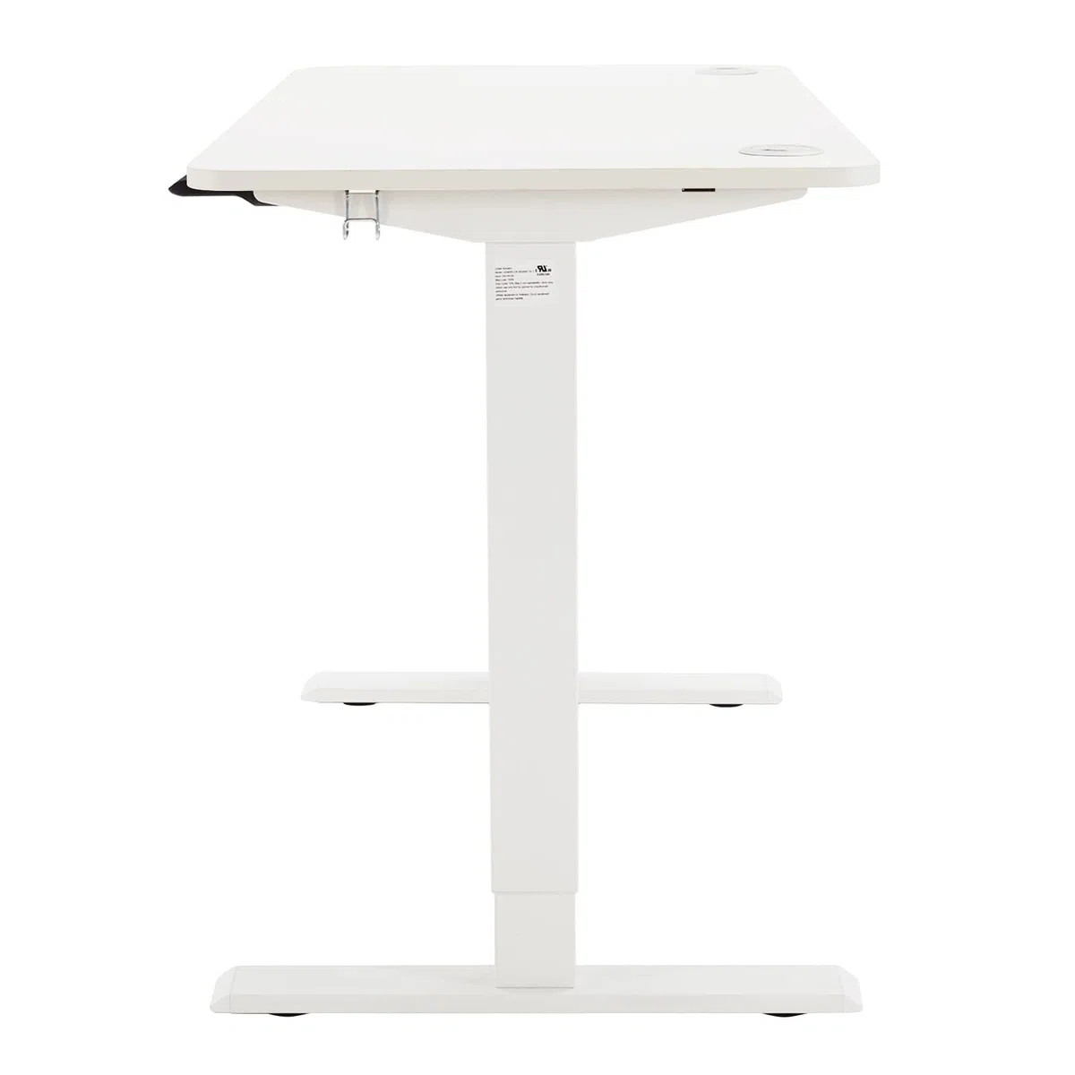 Amazon Basics, Scrivania sit-stand con regolazione dell'altezza elettrica, 120 x 60 cm, ergonomica, facile da usare, con piano bianco e cornice bianca