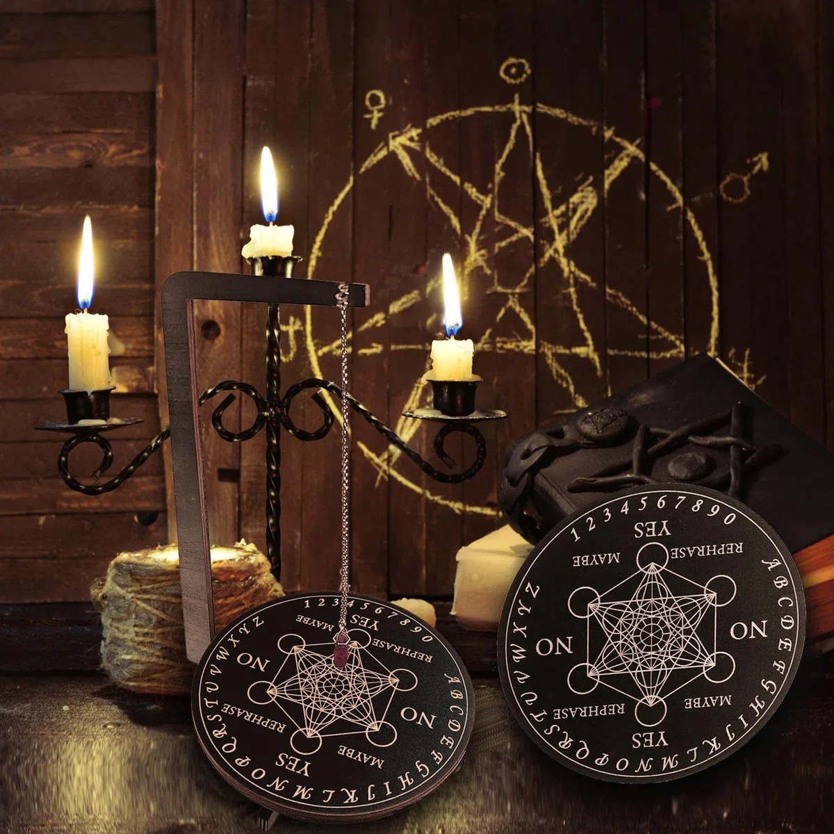 Pendulum Stand - Tavola Di Guida Spirituale Per Pendolo,Accessori Mistici Per Meditazione Pulizia Spirituale Lettura Tarocchi Impostazione Altare