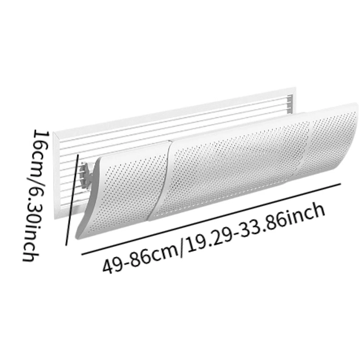 Generic Deflettore per condizionatore d', di uscita, deviatore d', deflettore antivento, deflettore antivento, deflettore d' di confinamento, Da 49 cm a 86 cm