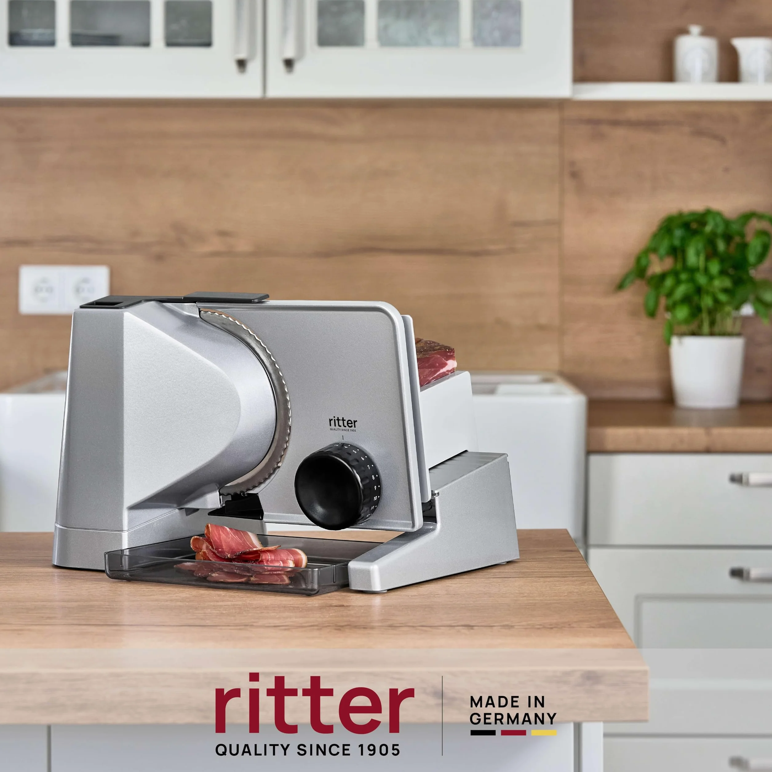ritter solida 4 Duo Plus Affettatrice elettrica multiuso e affettapane in metallo massiccio, Made in Germany