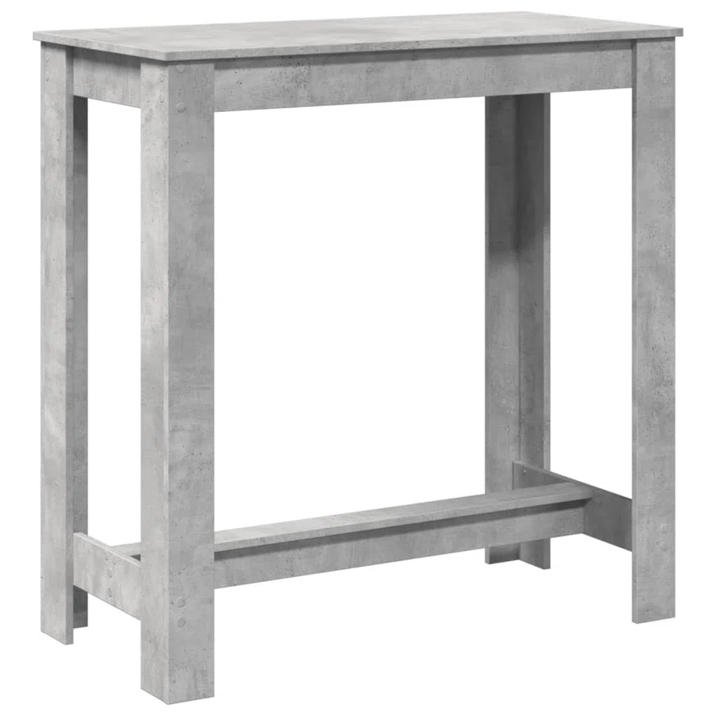 VidaXL Tavolo da bar grigio cemento - legno ingegnerizzato - casa/ufficio/soggiorno - 102 x 50 x 103,5 cm - 90 kg