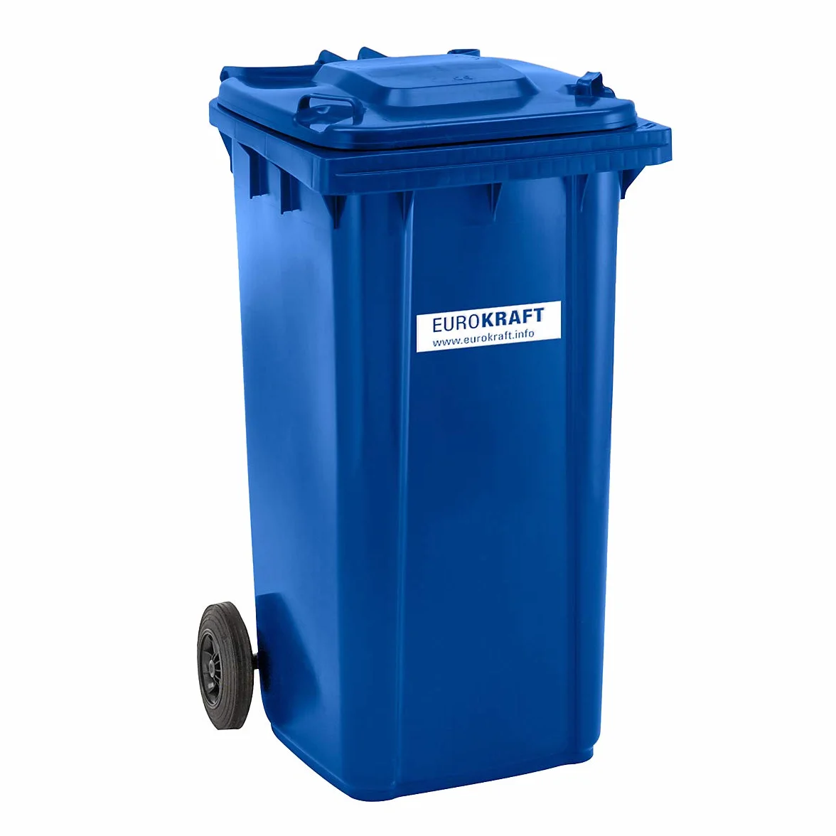 EUROKRAFT pro | Bidone per rifiuti in plastica DIN EN 840 | capacità 240 l | largh x alt x prof 580 x 1100 x 740 mm | verde