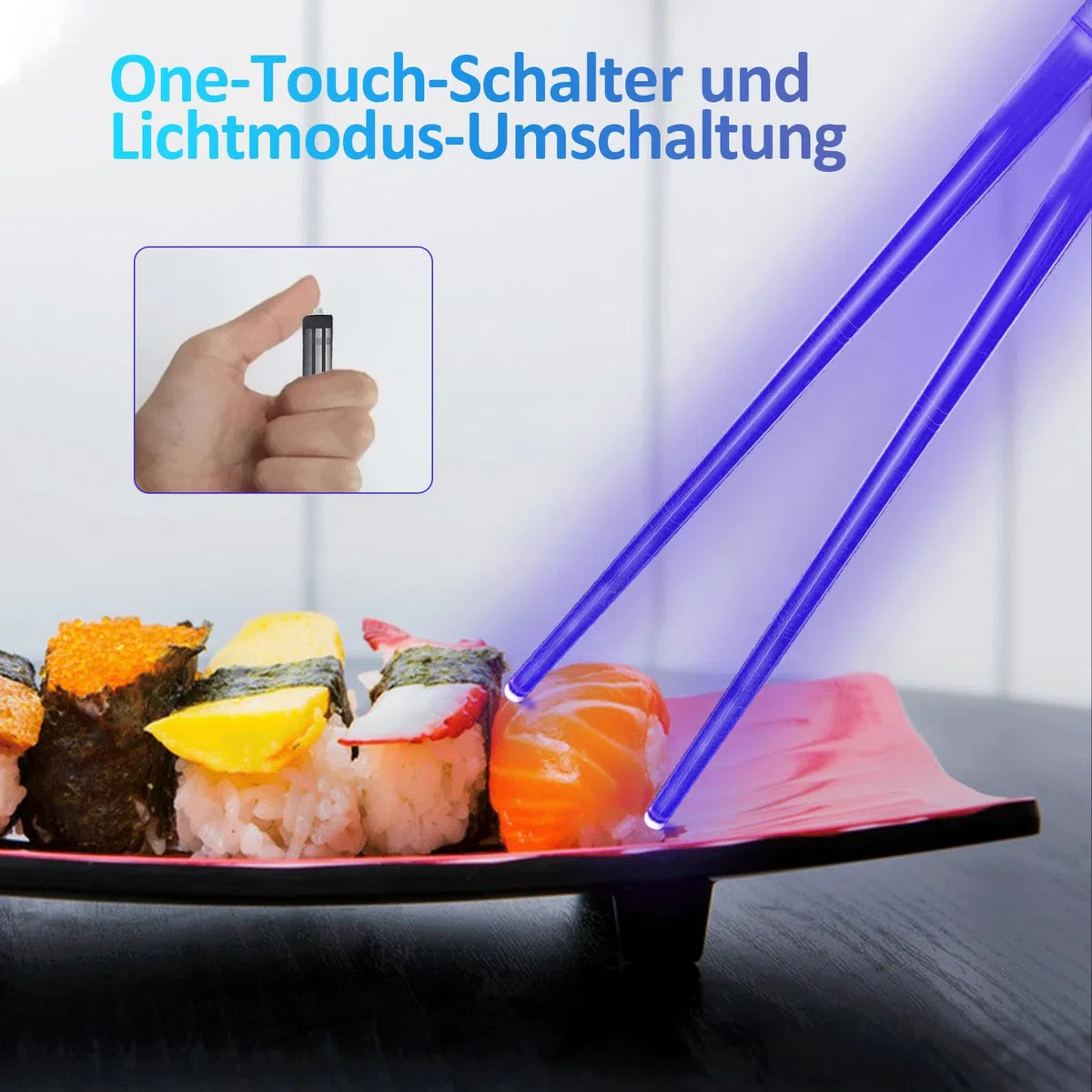 Light Up Bacchette Lightsaber Bacchetta Cinese con 9 modalità di colore, SOARFLY Lightsaber Bacchetta riutilizzabile senza BPA Illuminating Chopsticksper cucina cena party sushi 2 paia