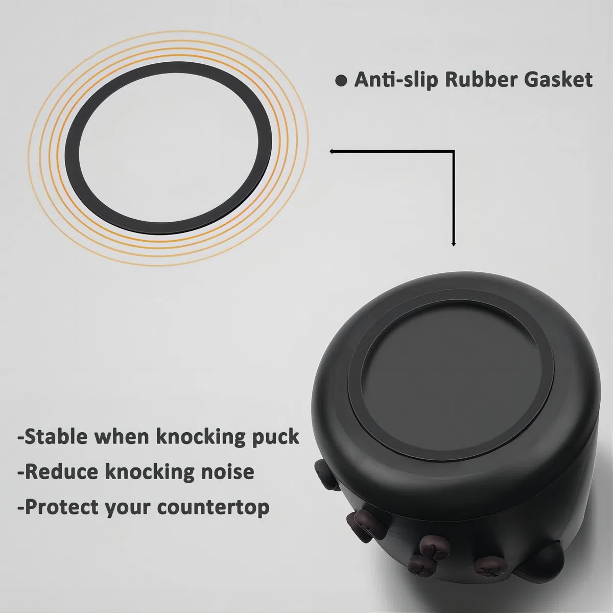 Contenitore per Fondi di Caffè Pattumiera per set da caffè Knock box per fondi di caffè Nero