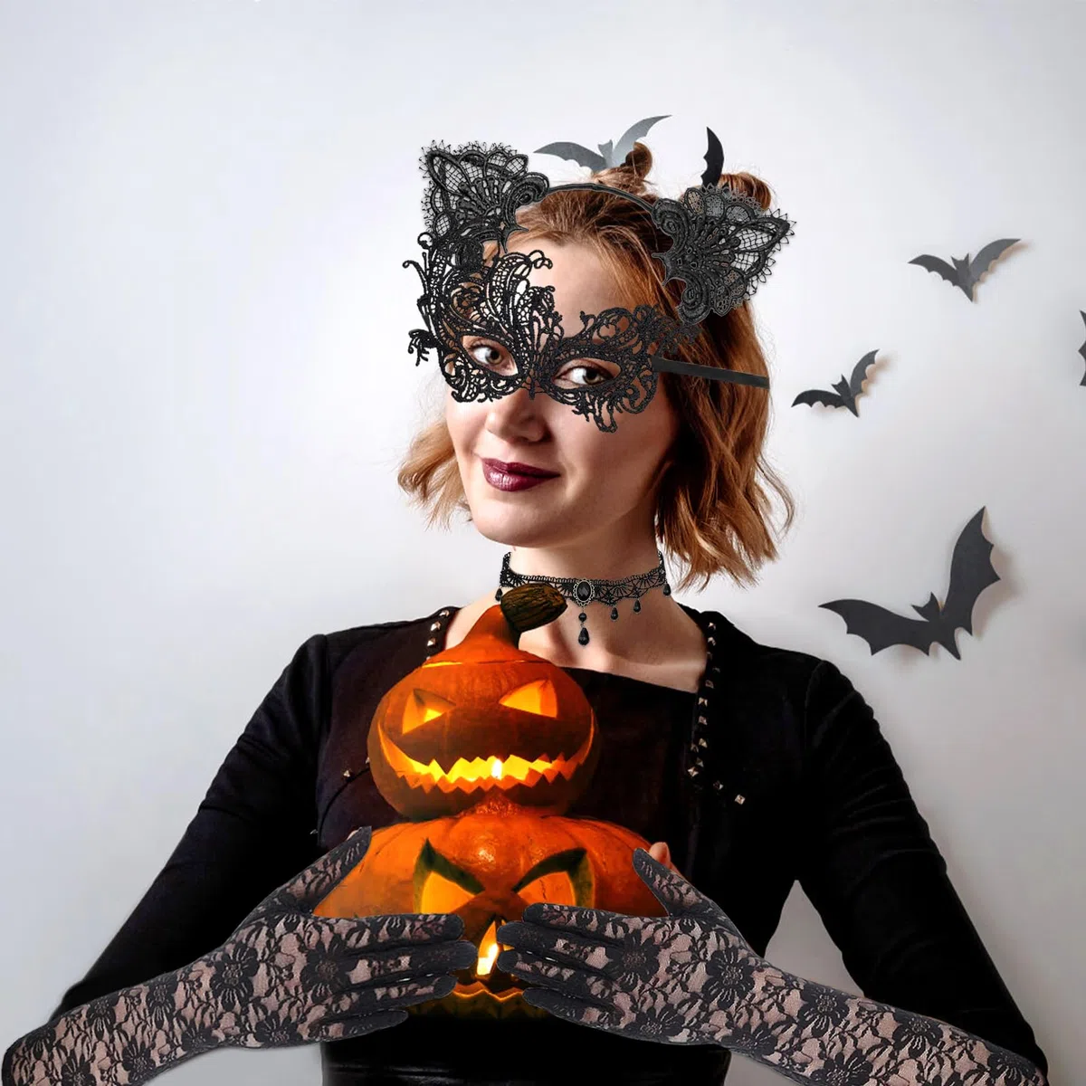 Maschera Integrale di Halloween, 3 Pezzi Maschere di Halloween a Faccia, Cappuccio Nero Traspirante Halloween, Mascherine Integrale, Maschera Senza Volto Unisex per Halloween Cosplay