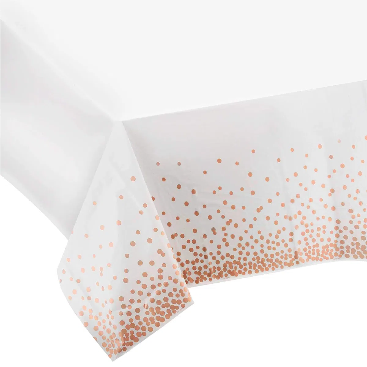 Mokani 4 Pezzi Tovaglia Usa e Getta, Tovaglie Compleanno a Pois Bianchi e Oro Rosa per Matrimoni, Natale, Party, Picnic, Compleanno, battesimo(137 x 274 cm)