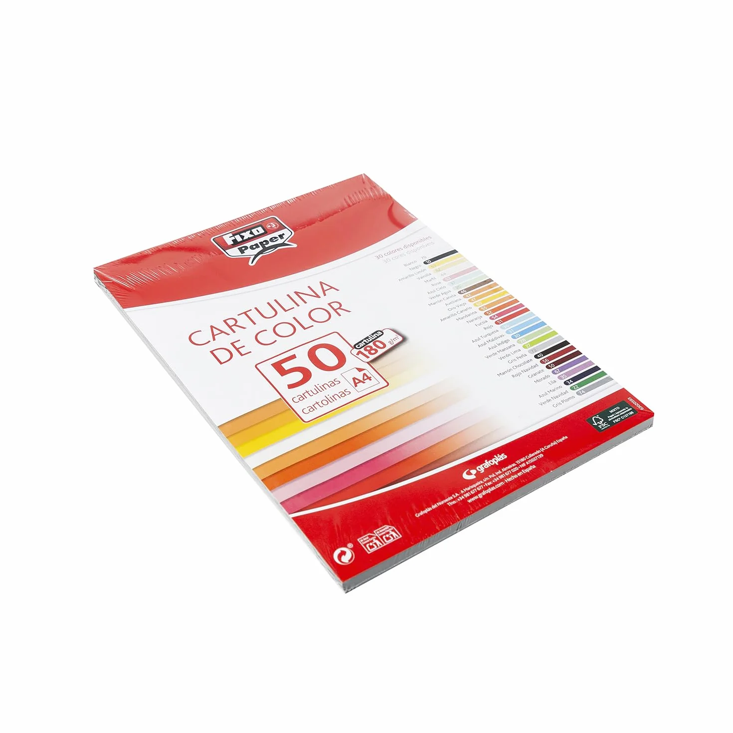 Fixo Cartoncini A4 Rosso Confezione 50