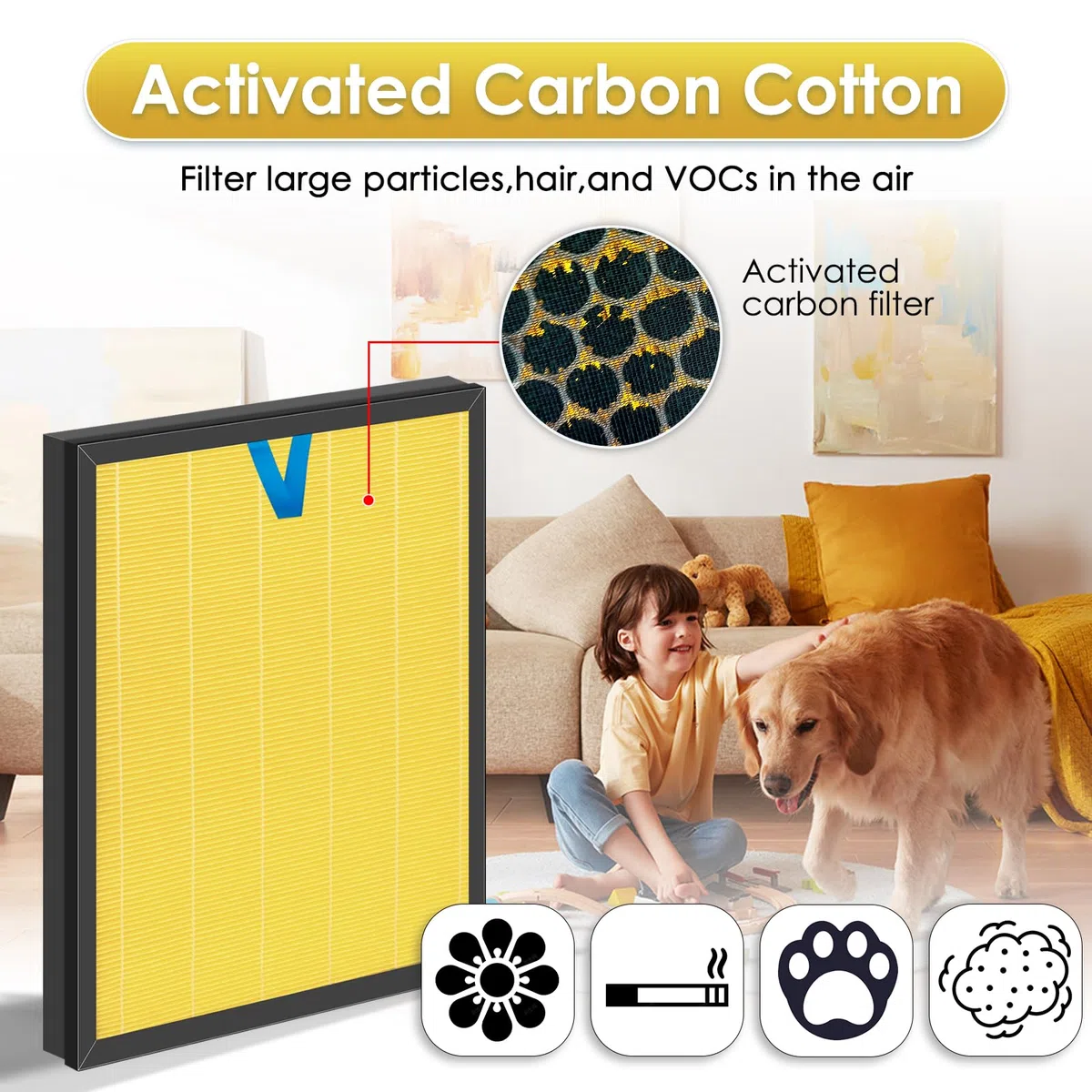Confezione da 3 filtri HEPA di ricambio Vital 200S Pet Care per purificatore d'aria LEVOIT Vital 200S e Vital 200S-P, filtro HEPA H13 True Hepa, filtri a carbone attivo 3 in 1, sostituisce #Vital