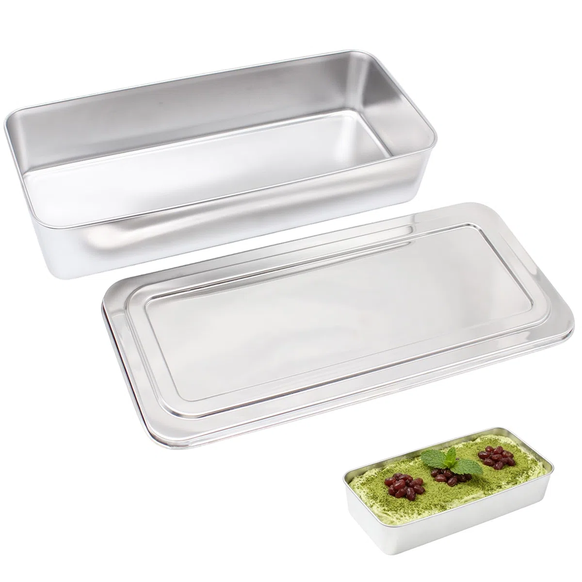Stampo per Pane in Acciaio Inox,33 x 15 x 6.5 cm Stampo per Pane in Cassetta con Coperchio,Antiaderente per Torte e Toast