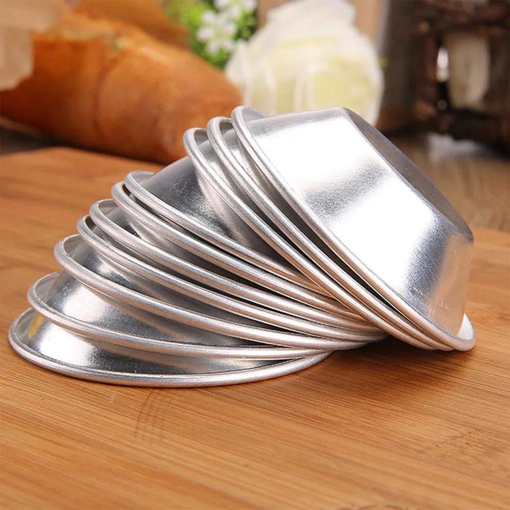 10 Stampi Antiaderenti in Alluminio per Torte, Mini Muffin, Cupcake, Budini, Quiche, Cioccolato