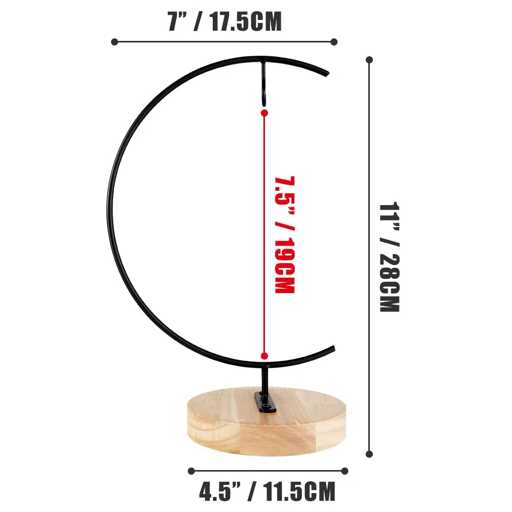 Espositore per Ornamenti -Tondo Supporto in Legno per Appendere Il Vetro per Appendere Il Globo terrestre, Palla, Ornamento Natalizio e Decorazioni per la casa