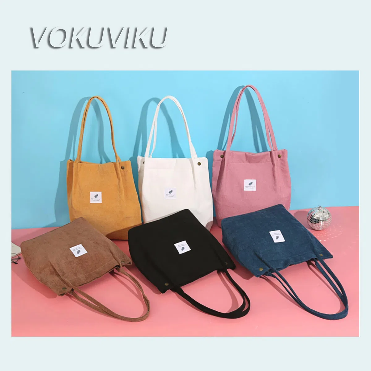Borsa a Tracolla in Velluto a Coste
