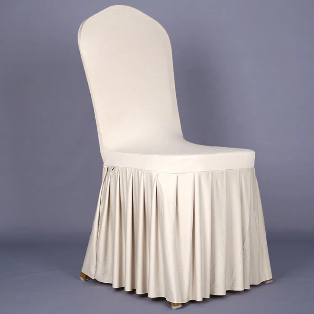 12 coprisedie per banchetti di hotel, con gonna Oxford, elastam elasticizzato, vestibilità morbida e confortevole (bianco)