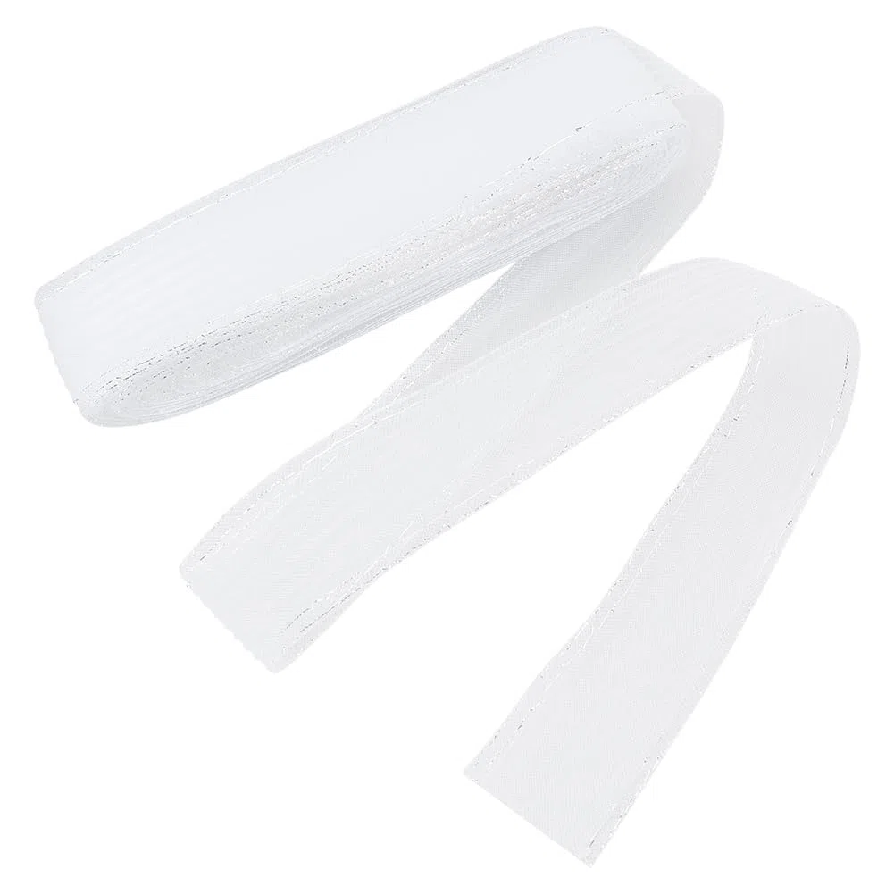 NBEADS 25 iarda di Treccia di Crine di Cavallo Rigido, Nastro per Capelli con Treccia In Crine di Cavallo Largo Circa 5.5cm con Bordo Scintillante In Poliestere per Abiti Da Sposa, Bianco