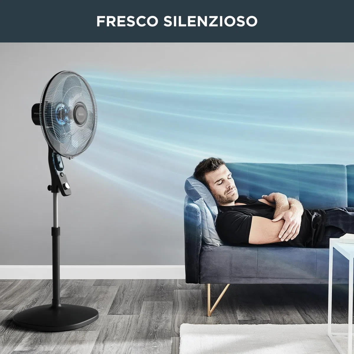 Rowenta Essential, Anti-mosquito, Ventilatore a Piantana, 3 Velocità, Ventilatore Silenzioso, Funzione anti-zanzare, Oscillazione 120 gradi, Altezza Regolabile, VU4420