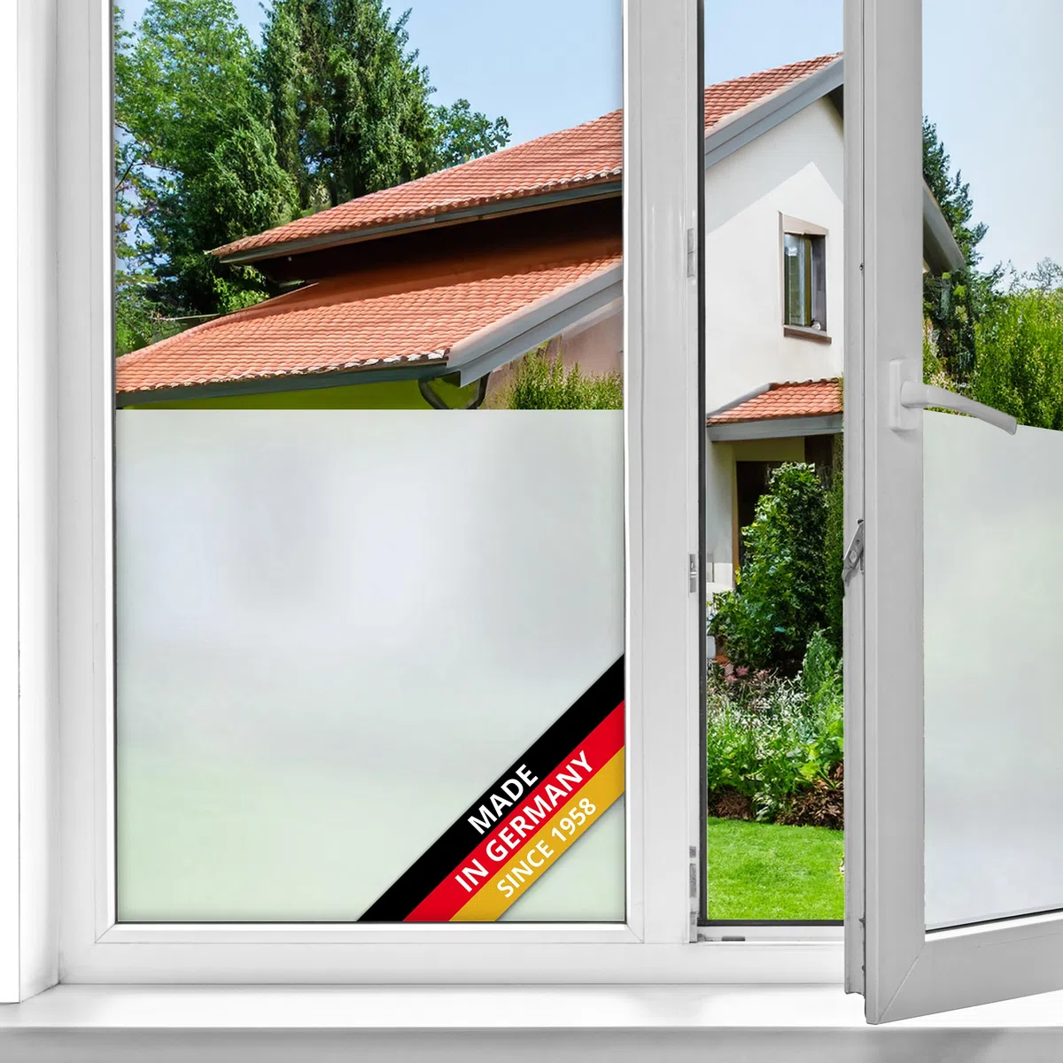 d-c-fix pellicola per finestra Opal 67,5 cm x 2 m – pellicola oscurante autoadesiva con motivo moderno per superfici in vetro – autoadesiva, opaca, decorativa