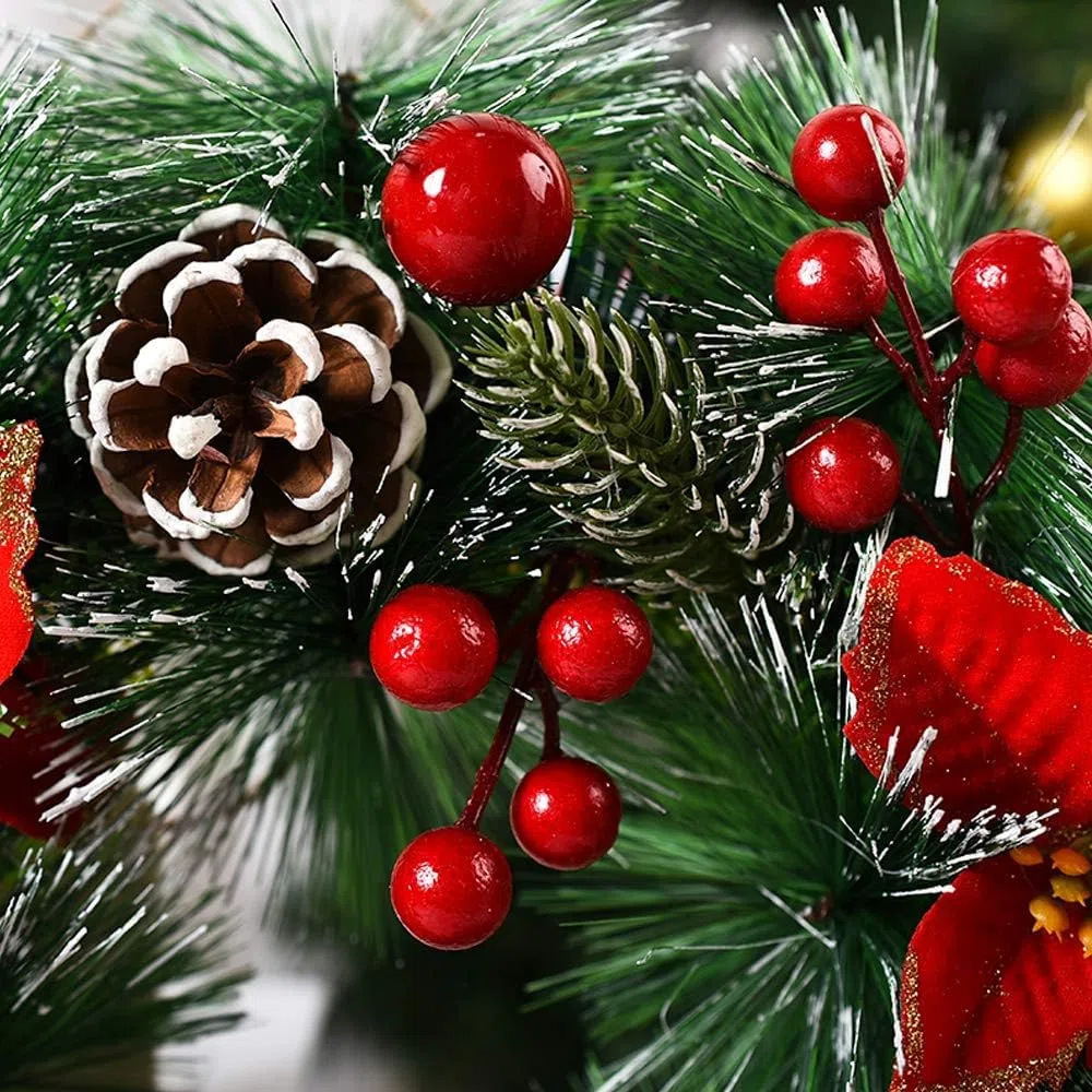Ghirlanda natalizia per porta di Natale, 30 cm, decorazione natalizia, decorazione natalizia (bianco e verde)
