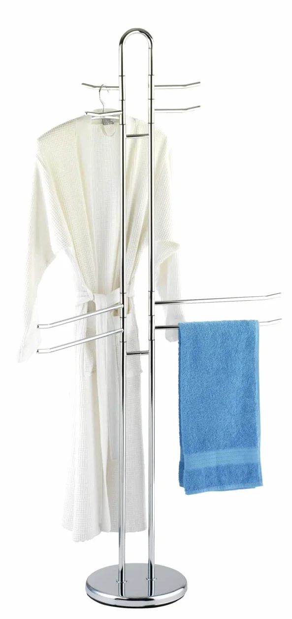 WENKO Piantana portasalviette Palermo - 8 bracci, Acciaio, 55.5 x 168 x 28.5 cm, Cromo