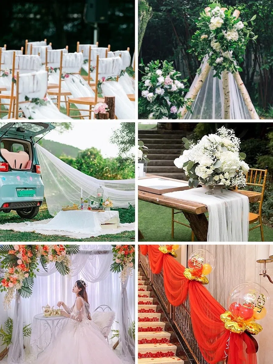 3 m x 160 cm di tulle morbido, stoffe in tulle per cucito, tessuto a rete per decorazioni, drappeggio per albero di nozze, tende per arco nuziale, decorazioni a mano libera, tende trasparenti, per